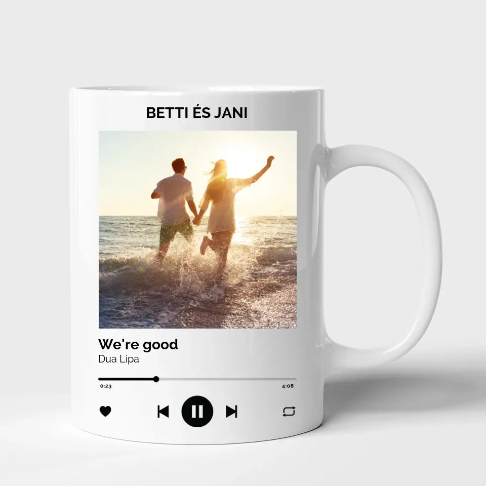 Egyedi Spotify stílusú közös dal bögre