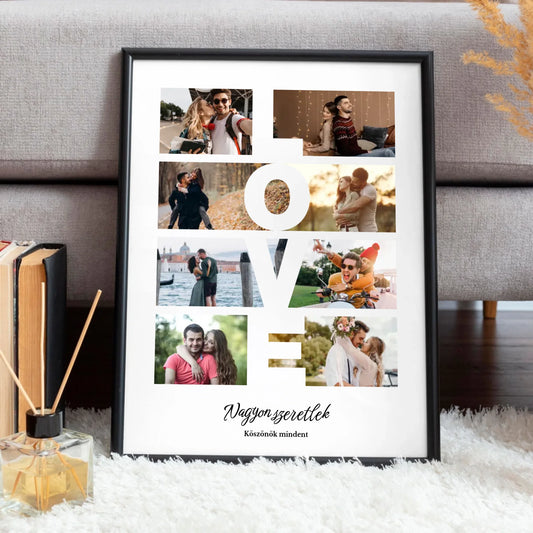LOVE falikép 8 egyedi fotóval