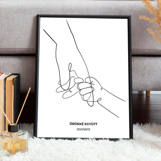 Vonalrajz szülőknek választható minimalista rajzzal