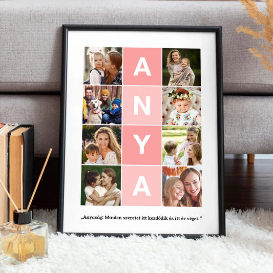 Anyák napi falikép 8 saját fényképpel, idézettel