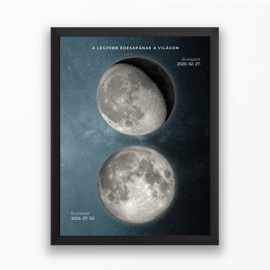 Függőleges Holdtérkép falikép akár 4 Holdfázissal