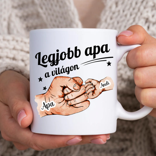 Egyedi bögre Apukáknak saját nevekkel