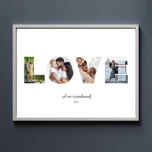 LOVE szerelmes falikép egyedi fotókkal