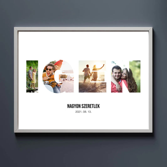 IGEN falikép egyedi fotókkal esküvőre, évfordulóra