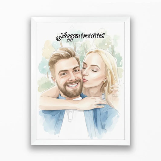 Művészi akvarell portré saját fotóból - azonnali előnézet