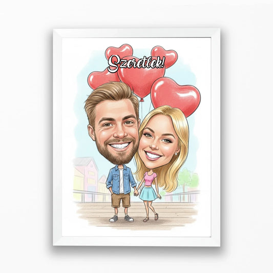 Valentin karikatúra pároknak - azonnali előnézet