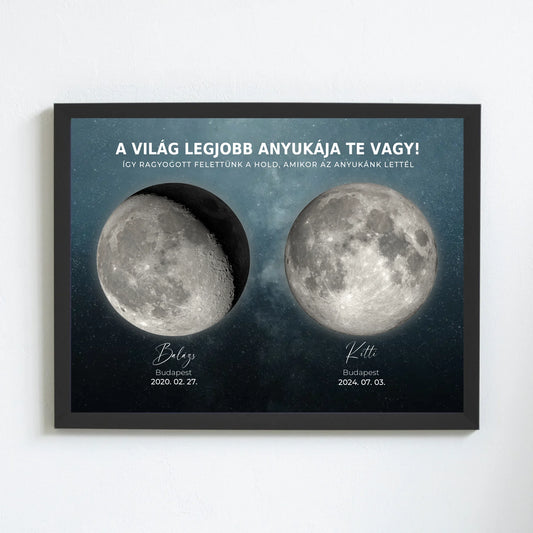 Családi Holdfázis falikép több fontos dátummal