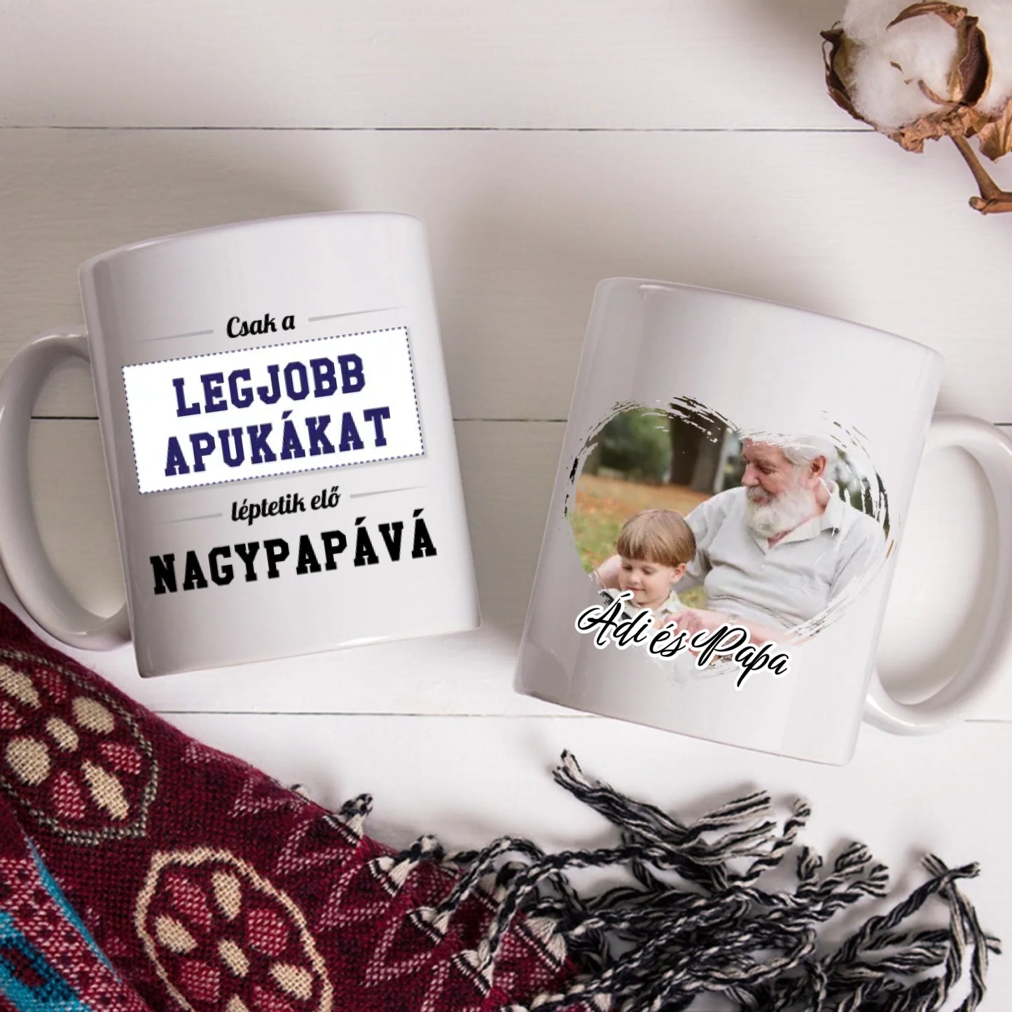 Egyedi fotós bögre nagypapáknak