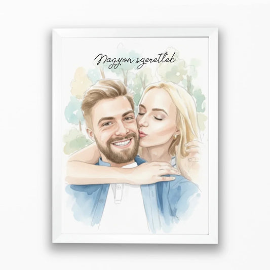 Művészi akvarell portré saját fotóból - azonnali előnézet