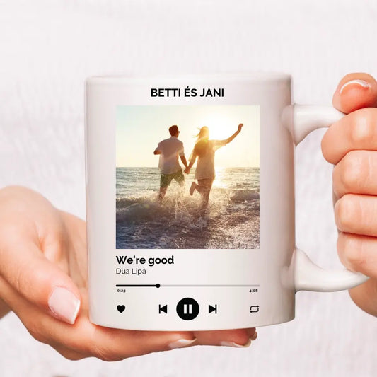 Egyedi Spotify stílusú közös dal bögre