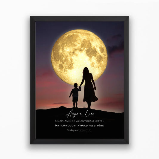Személyre szabható Holdtérkép poszter anyukáknak
