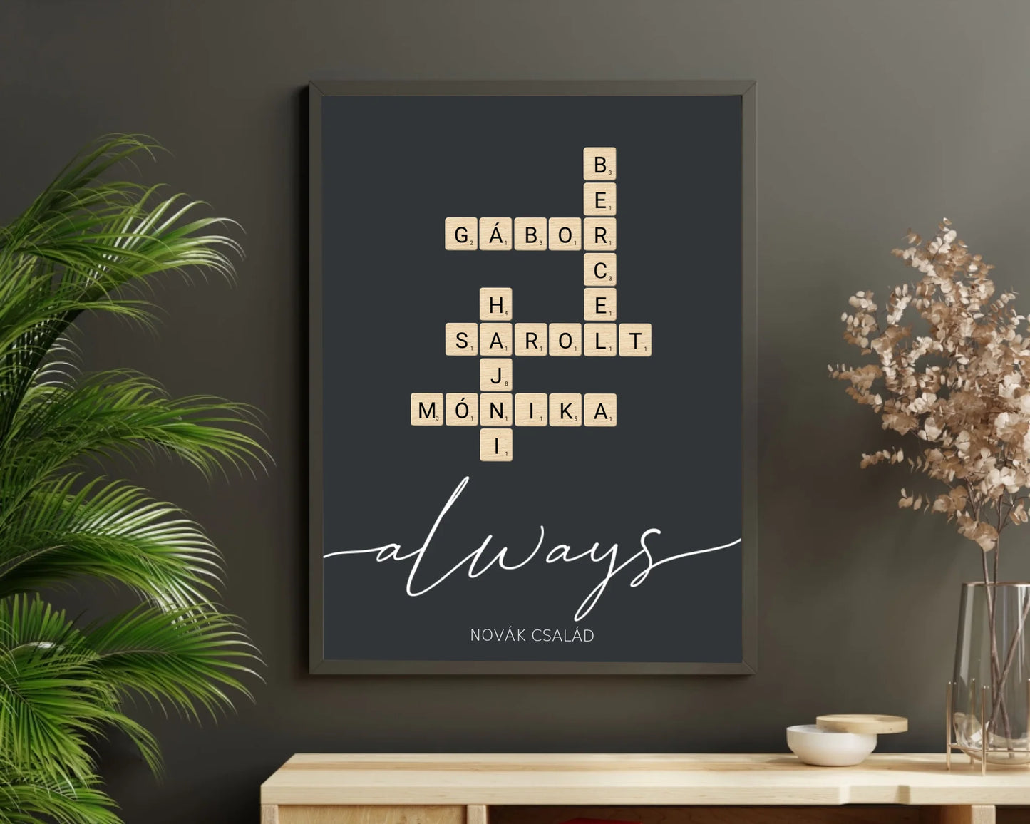 Scrabble családi szókirakós falikép