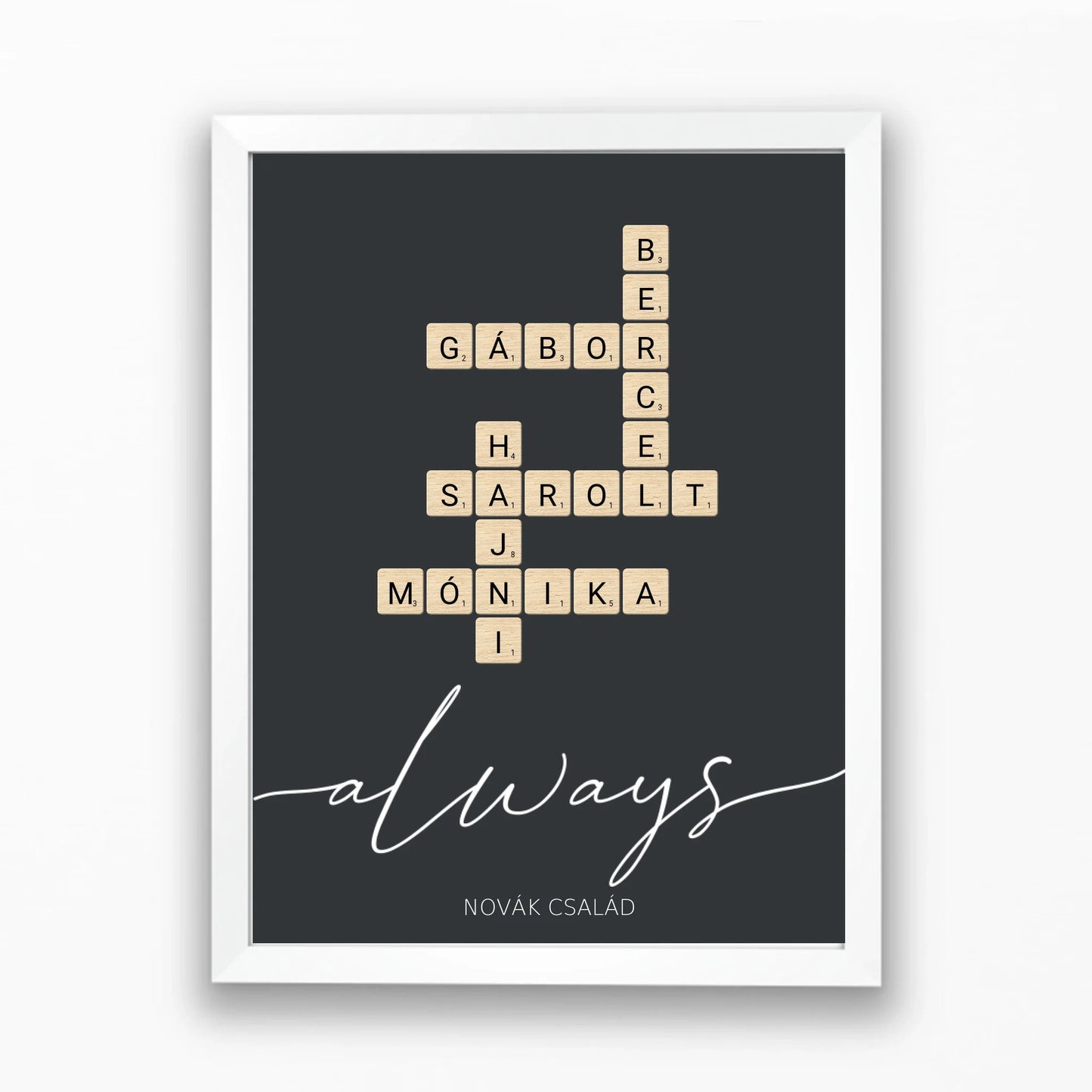 Scrabble családi szókirakós falikép