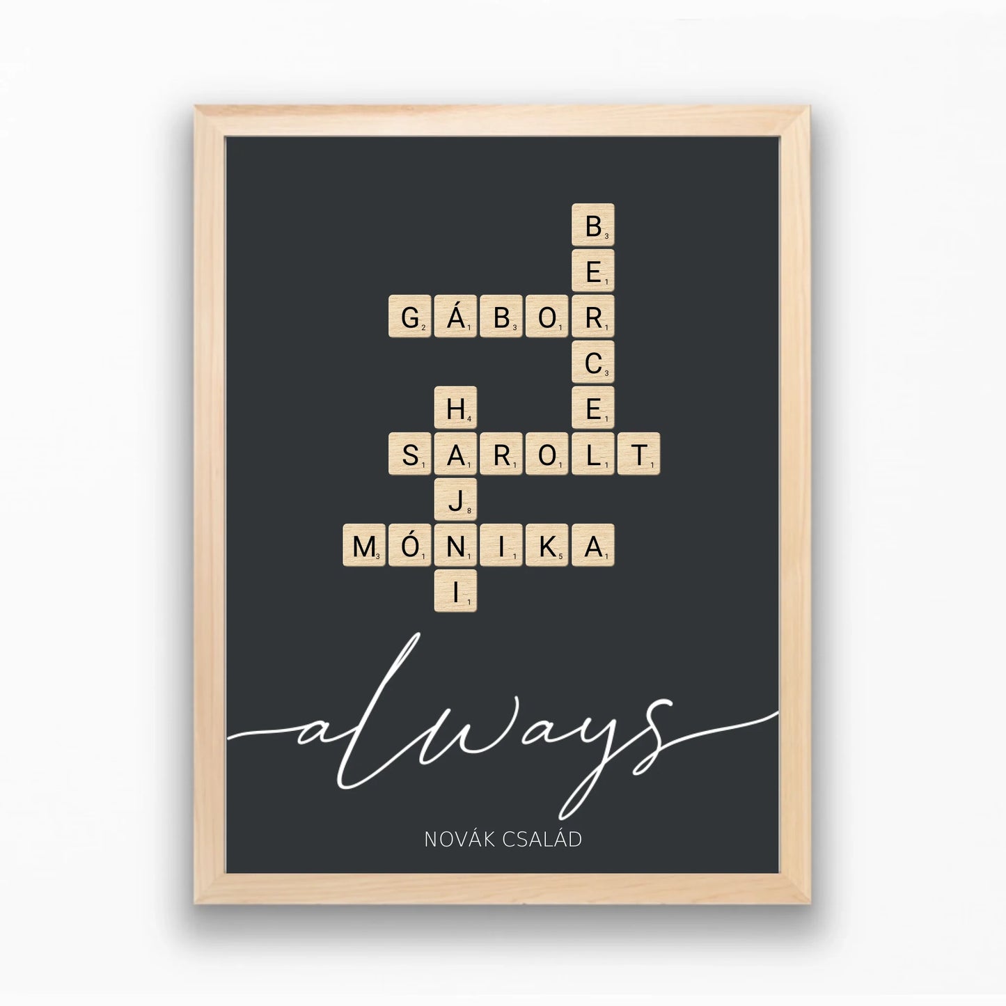 Scrabble családi szókirakós falikép