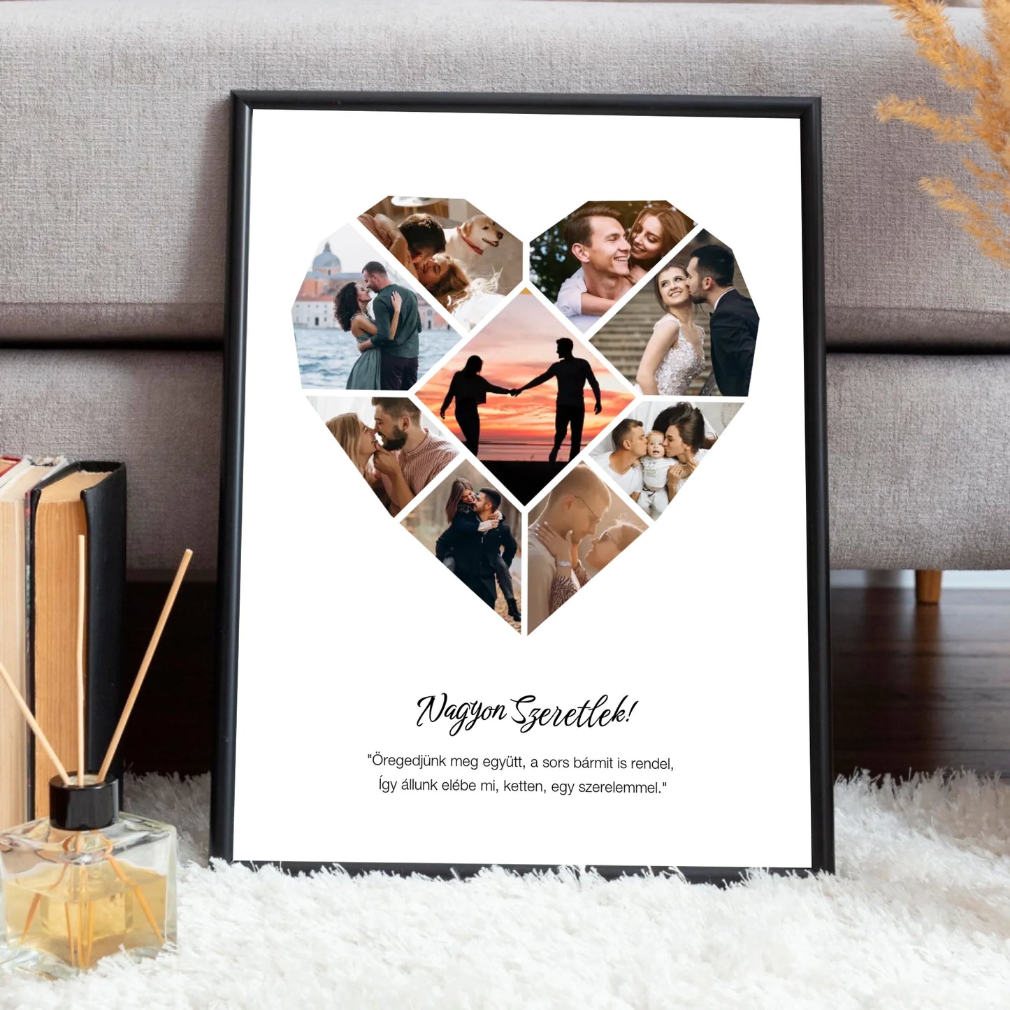 Gyémánt szív poszter saját fotókkal