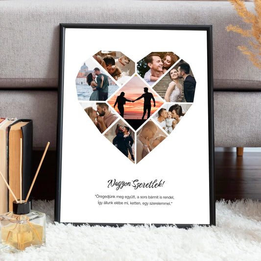 Gyémánt szív poszter saját fotókkal