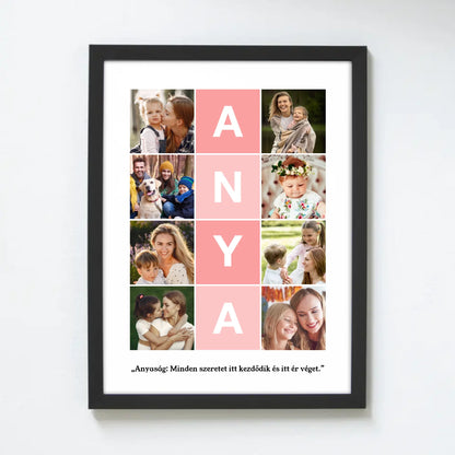 Anyák napi falikép 8 saját fényképpel, idézettel