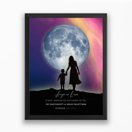 Személyre szabható Holdtérkép poszter anyukáknak