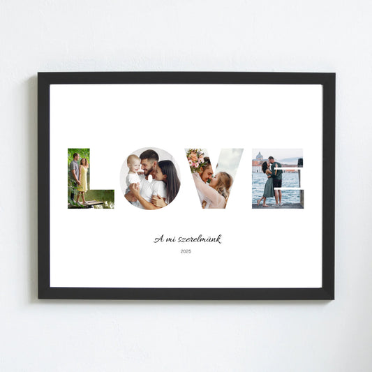 LOVE szerelmes falikép egyedi fotókkal