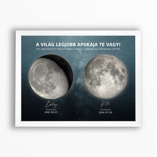 Családi Holdfázis falikép több fontos dátummal