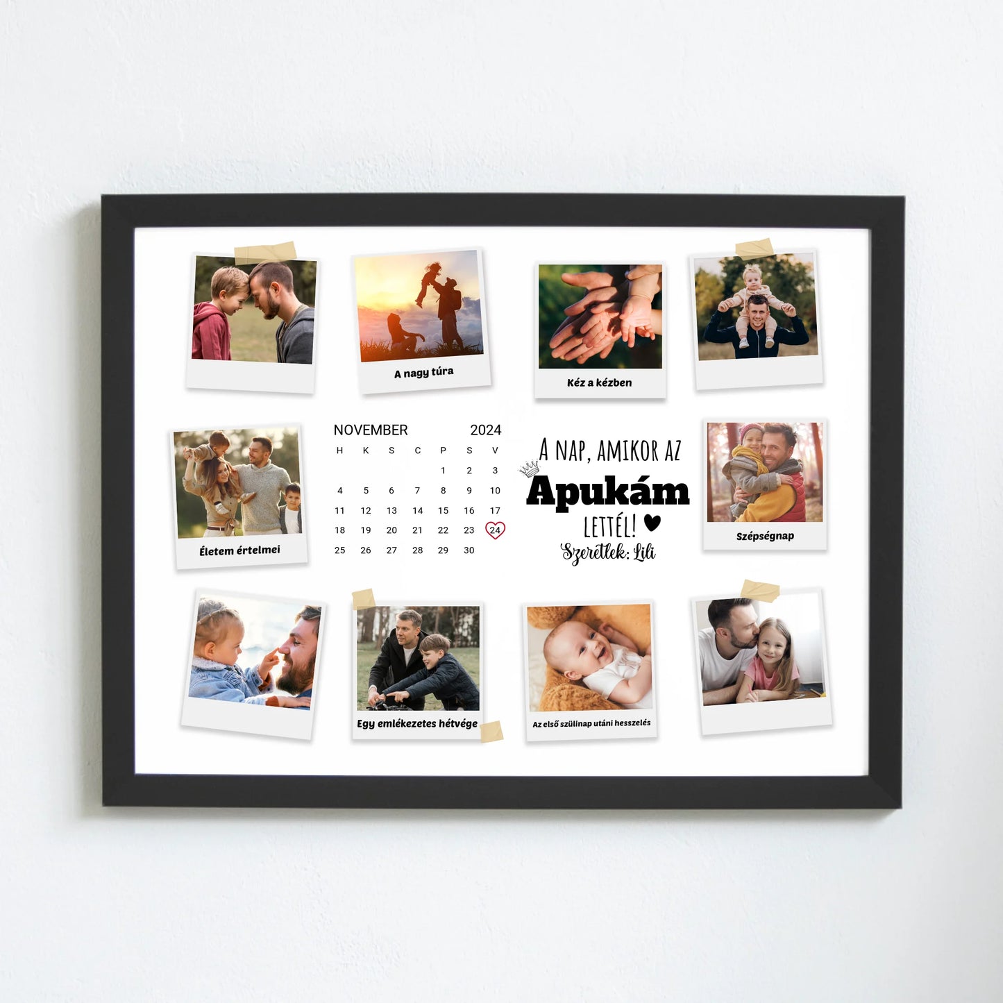 A nap amikor az apukám lettél - egyedi fotós apák napi falikép