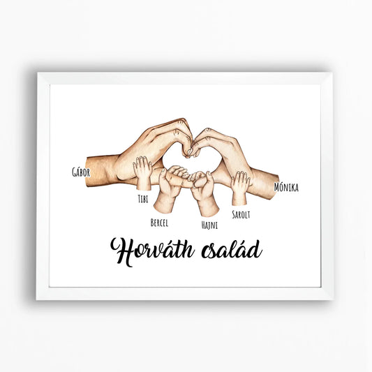 Kéz a kézben családi falikép