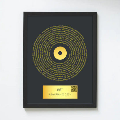 Aranylemez falikép közös dallal dalszöveggel