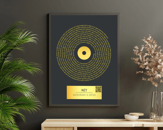 Aranylemez falikép közös dallal dalszöveggel