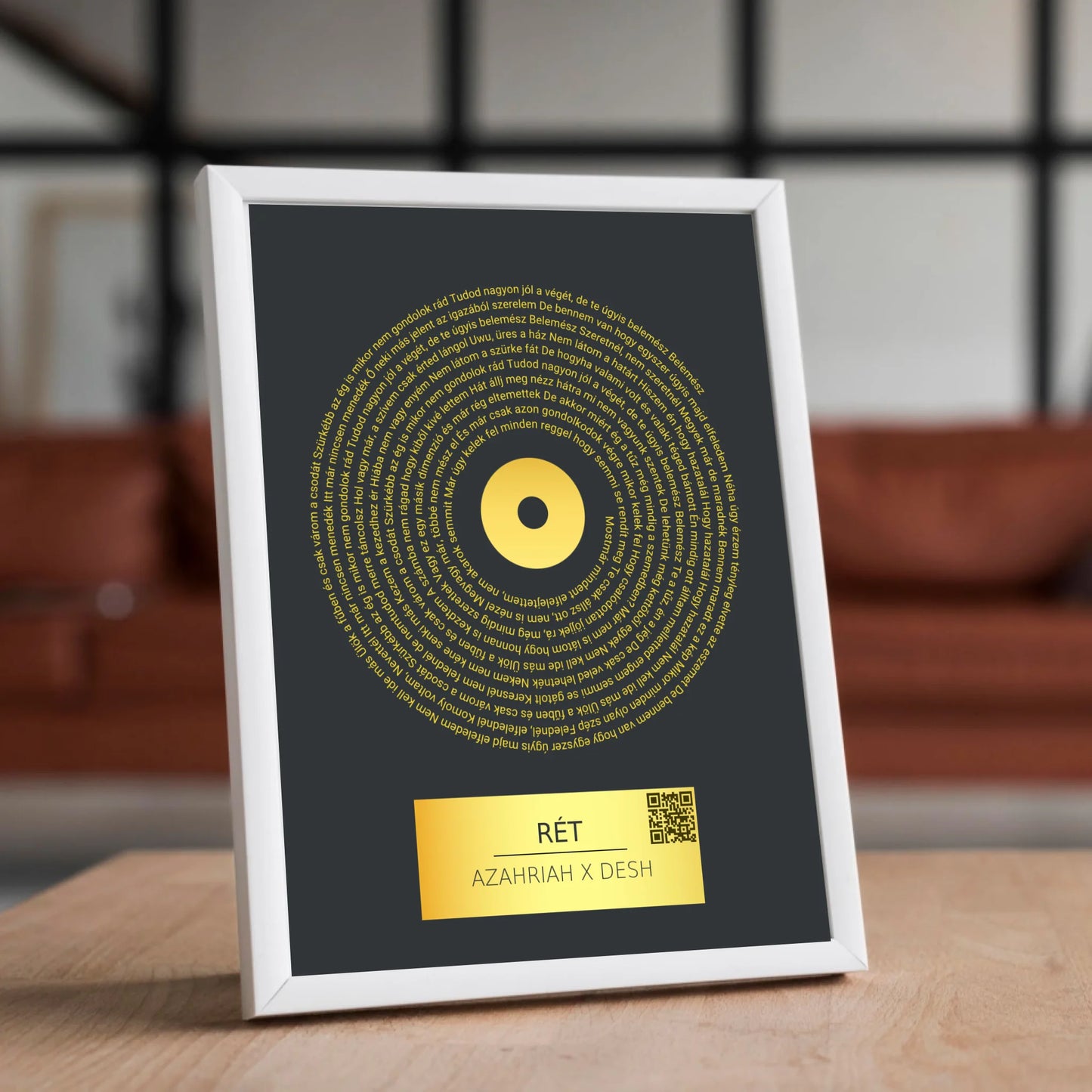 Aranylemez falikép közös dallal dalszöveggel