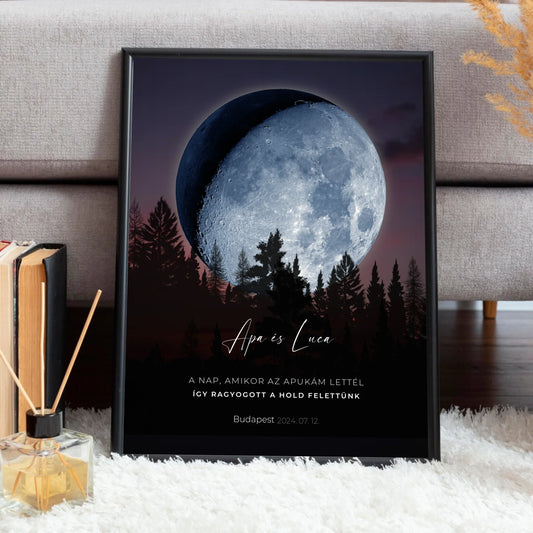 Holdfázis falikép erdő stílusban - egy fontos dátummal