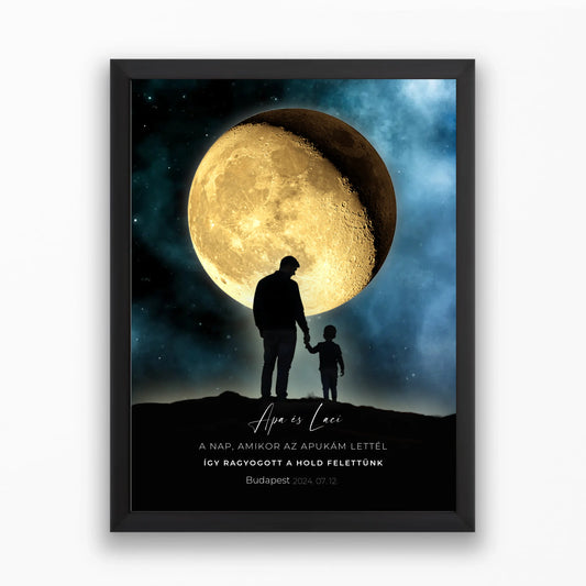 Személyre szabható Holdfázis apák napi poszter apukáknak