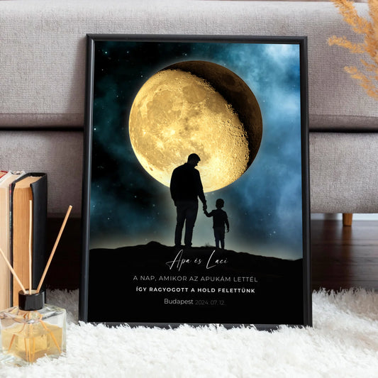 Személyre szabható Holdfázis apák napi poszter apukáknak