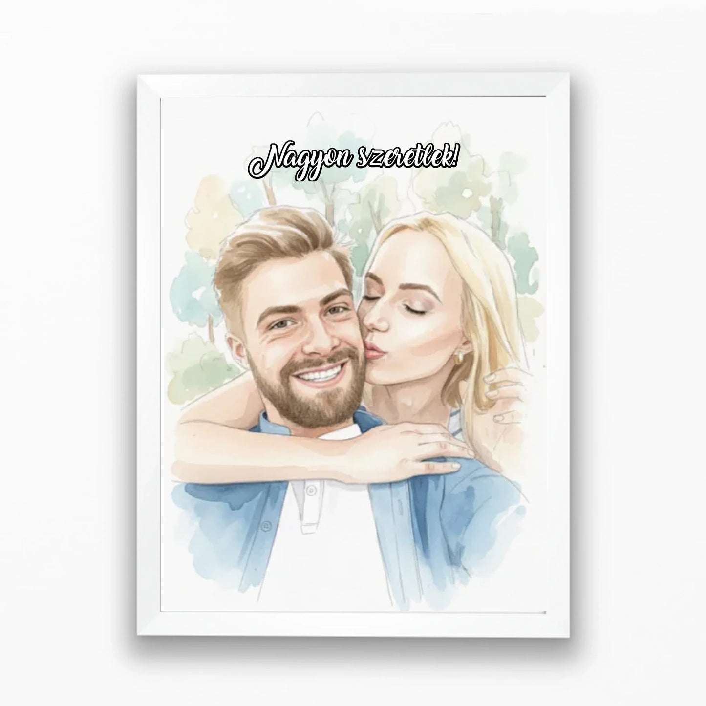 Művészi akvarell portré saját fotóból - azonnali előnézet