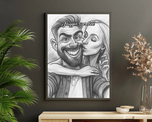 Karikatúra varázs falikép saját fotóból azonnali előnézettel