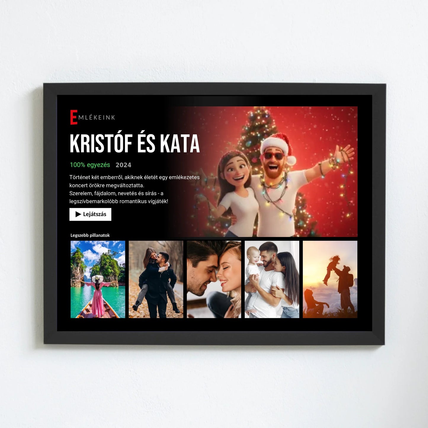 Karácsonyi Netflix falikép saját fotókkal, azonnali előnézet