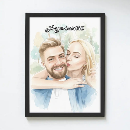 Művészi akvarell portré saját fotóból - azonnali előnézet