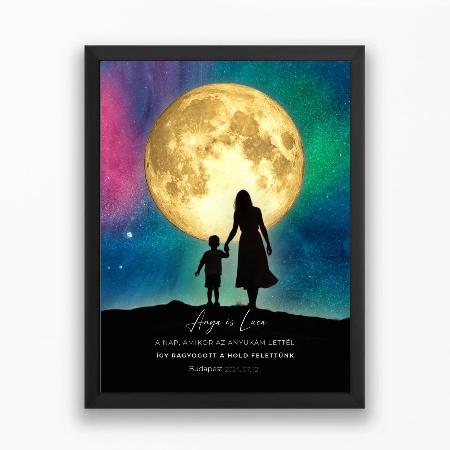 Személyre szabható Holdtérkép poszter anyukáknak