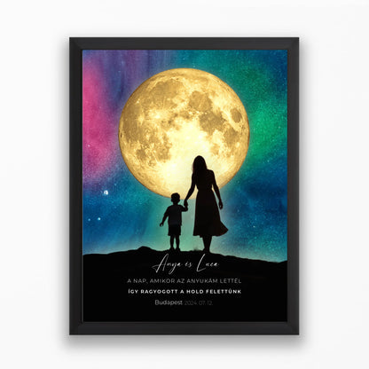 Személyre szabható Holdtérkép poszter anyukáknak