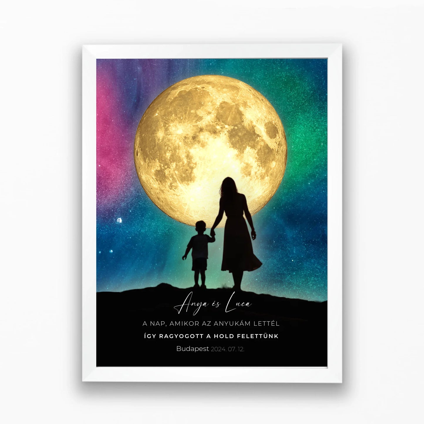 Személyre szabható Holdtérkép poszter anyukáknak