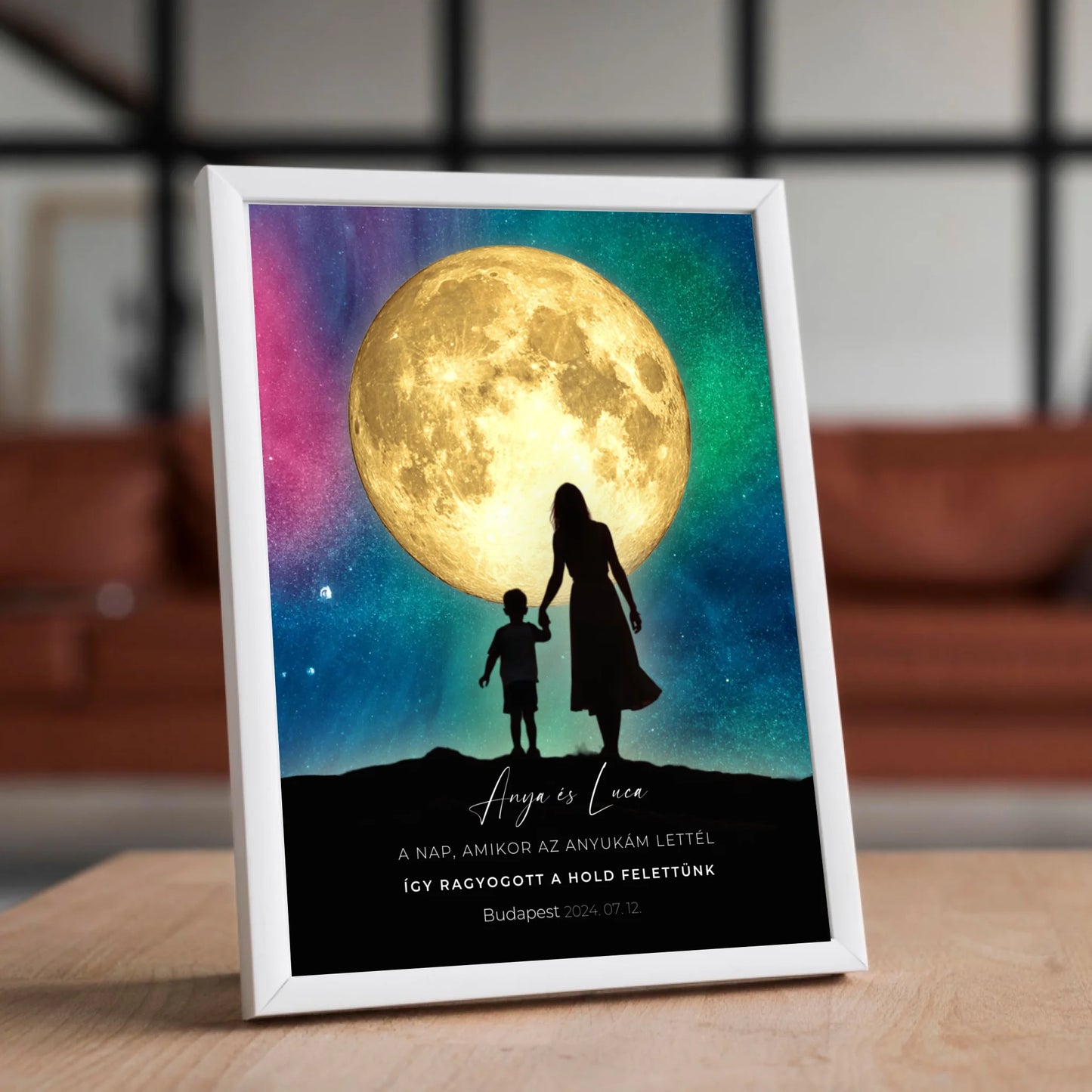 Személyre szabható Holdtérkép poszter anyukáknak