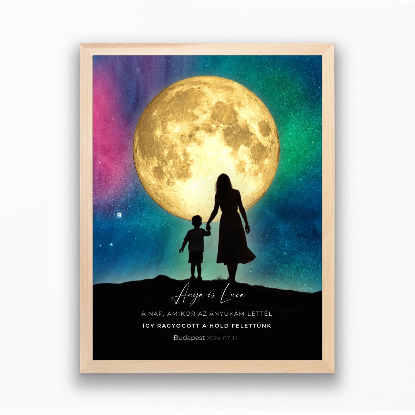 Személyre szabható Holdtérkép poszter anyukáknak