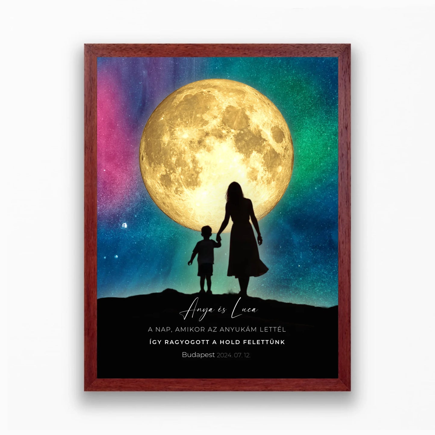 Személyre szabható Holdtérkép poszter anyukáknak