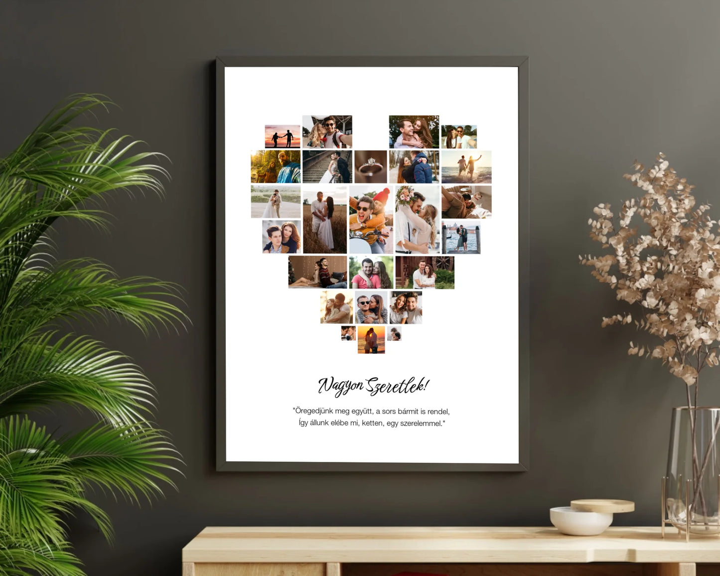 Szív alakú falikép 25 fotóval