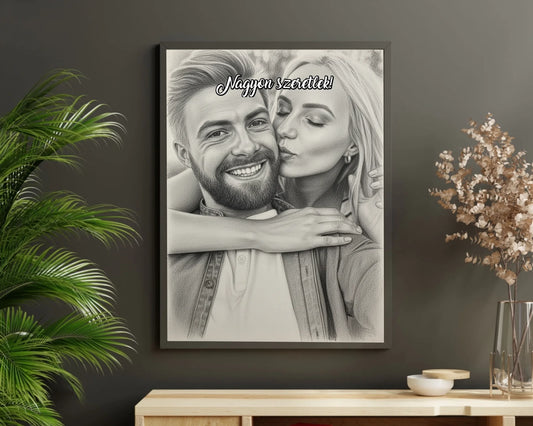 Saját fotóból gyönyörű ceruzarajz - azonnal