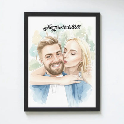 Művészi akvarell portré saját fotóból - azonnali előnézet