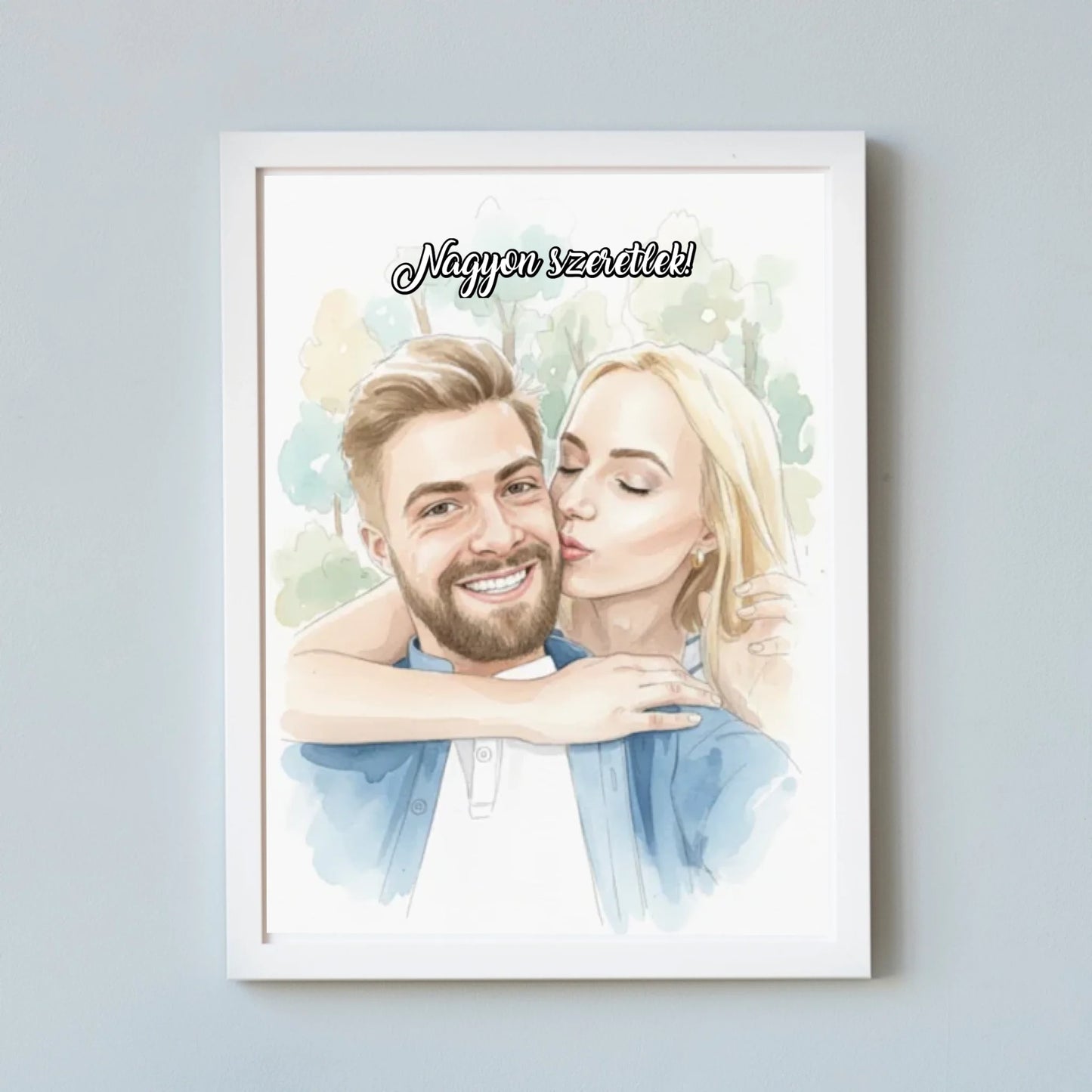 Művészi akvarell portré saját fotóból - azonnali előnézet