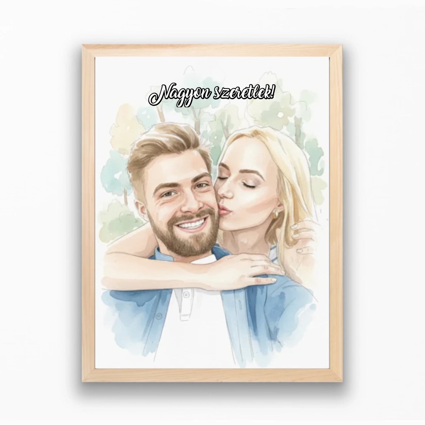 Művészi akvarell portré saját fotóból - azonnali előnézet