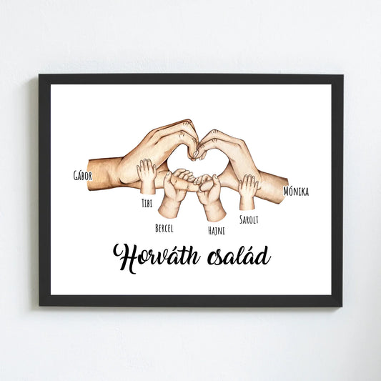 Kéz a kézben családi falikép