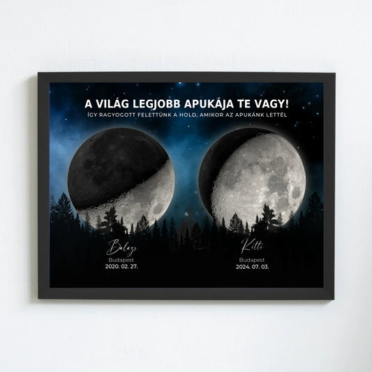 Holdfázis családi falikép - éjszakai erdő