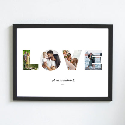 LOVE szerelmes falikép egyedi fotókkal